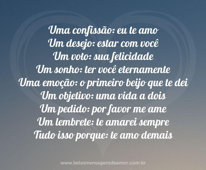 Te amo demais - Belas Mensagens de Amor